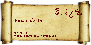 Bondy Ábel névjegykártya