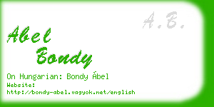 abel bondy business card